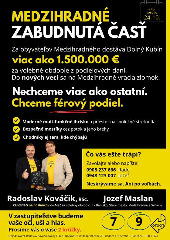 Leták: Medzihradné - zabudnutá časť.
